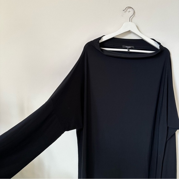 NWT Norma Kamali All In One Black Stretch Dress Convertible Long Sleeve Size XL - Picture 5 of 8